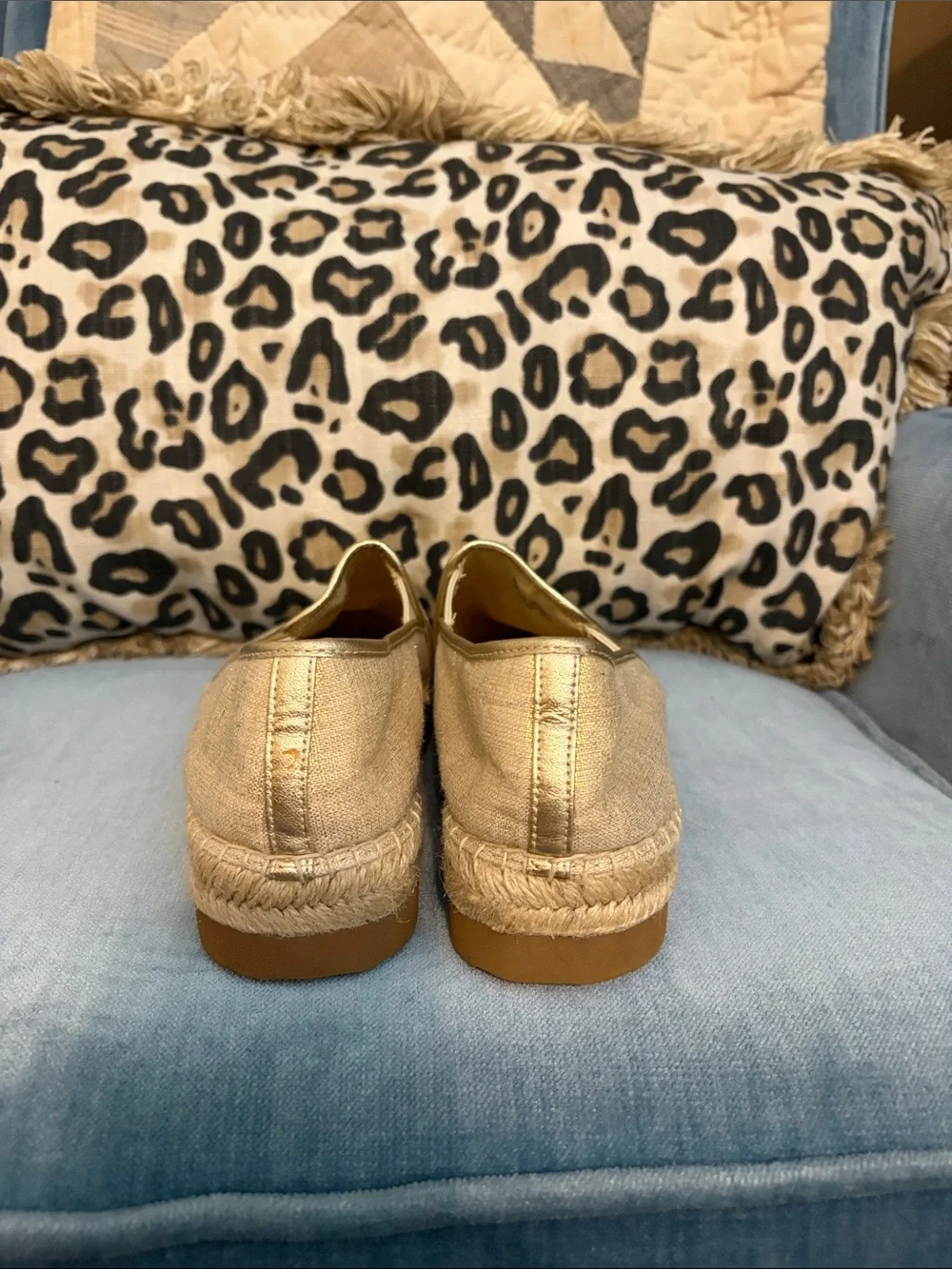 Michael Kors Metallic Gold Espadrille Slip-On Flats